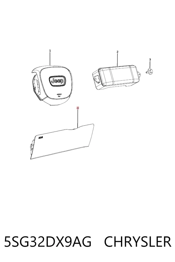Подушка безпеки, водійська, AIRBAG, захисту колін 5SG32DX9AG Chrysler