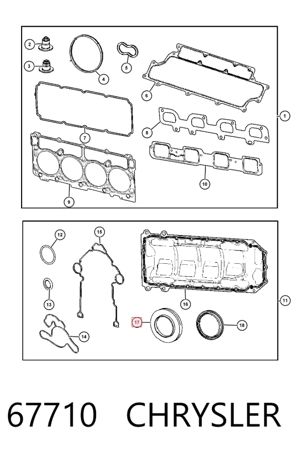 Сальник коленвалу 67710 Chrysler