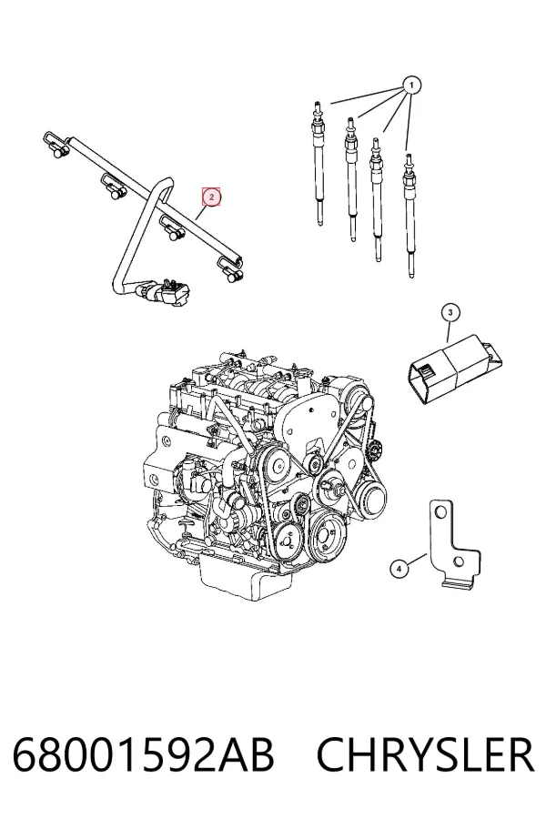 Кабель (адаптер) форсунки 68001592AB Chrysler