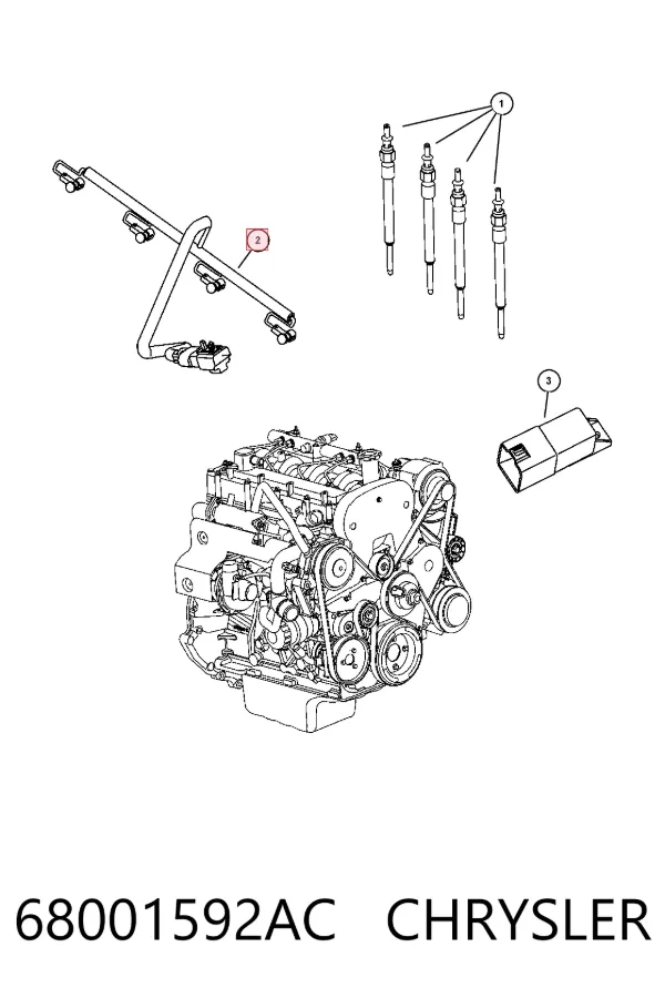 Кабель (адаптер) форсунки 68001592AC Chrysler