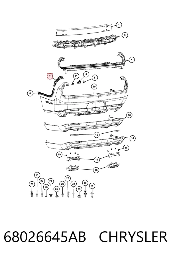 Кронштейн бампера заднього, лівий 68026645AB Chrysler