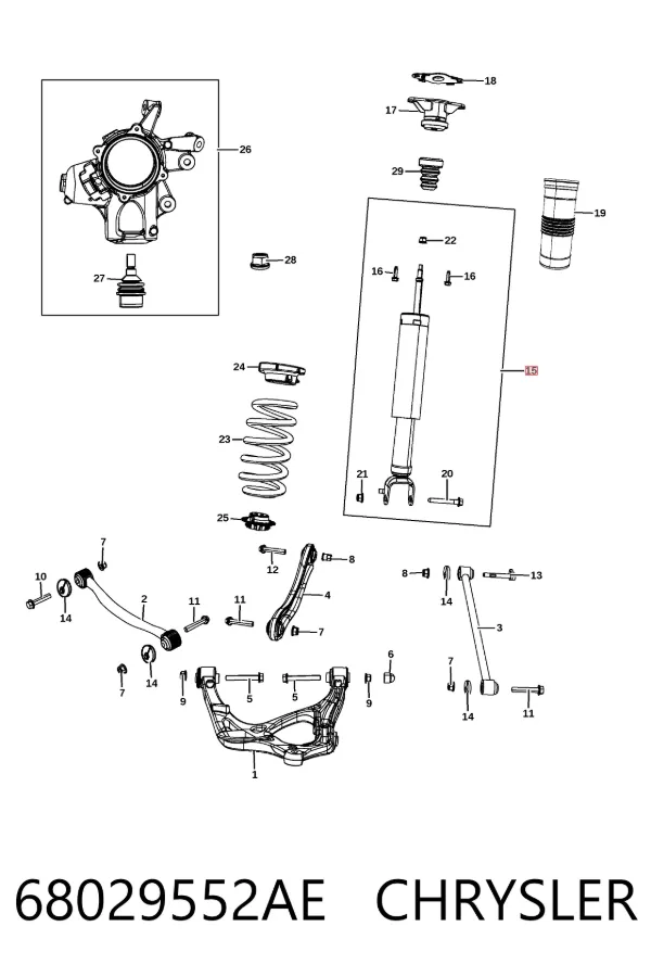 Амортизатор задній 68029552AE Chrysler