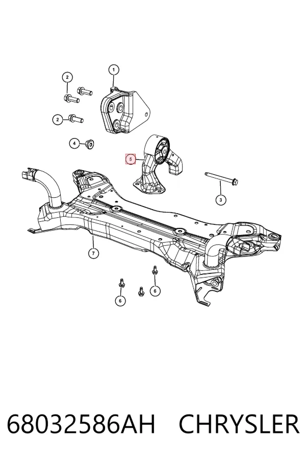 Подушка двигуна задня 68032586AH Chrysler