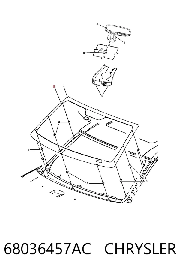 Лобове скло 68036457AC Chrysler