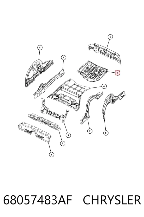 Днище багажника/ніша запасного колеса 68057483AF Chrysler