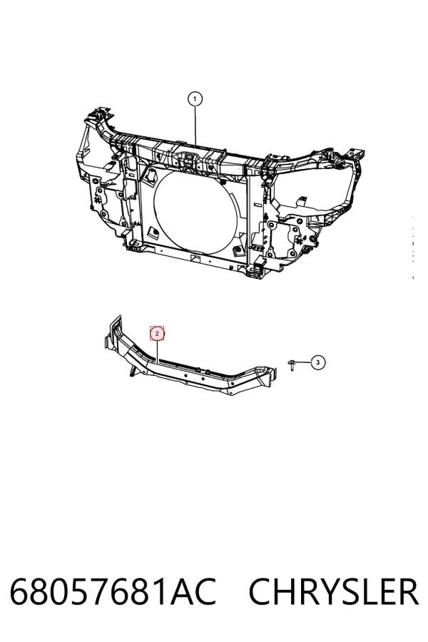 Супорт радіатора нижній/монтажна панель кріплення фар 68057681AC Chrysler