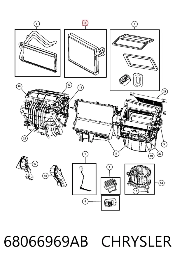 Випаровувач кондиціонера 68066969AB Chrysler