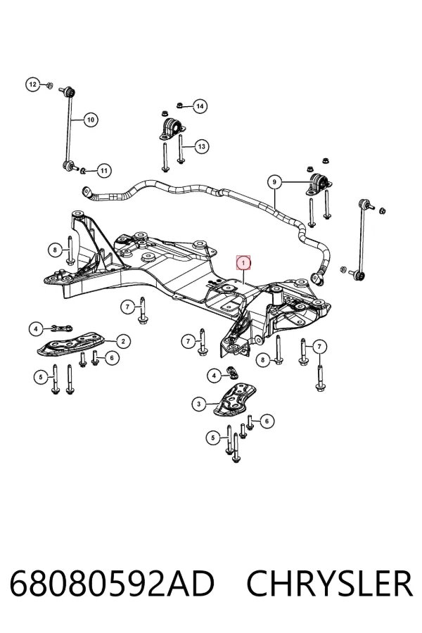 Підрамник передній 68080592AD Chrysler