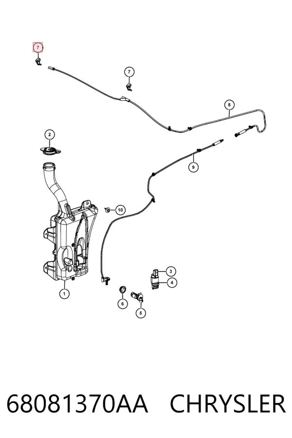 Форсунка омивача 68081370AA Chrysler