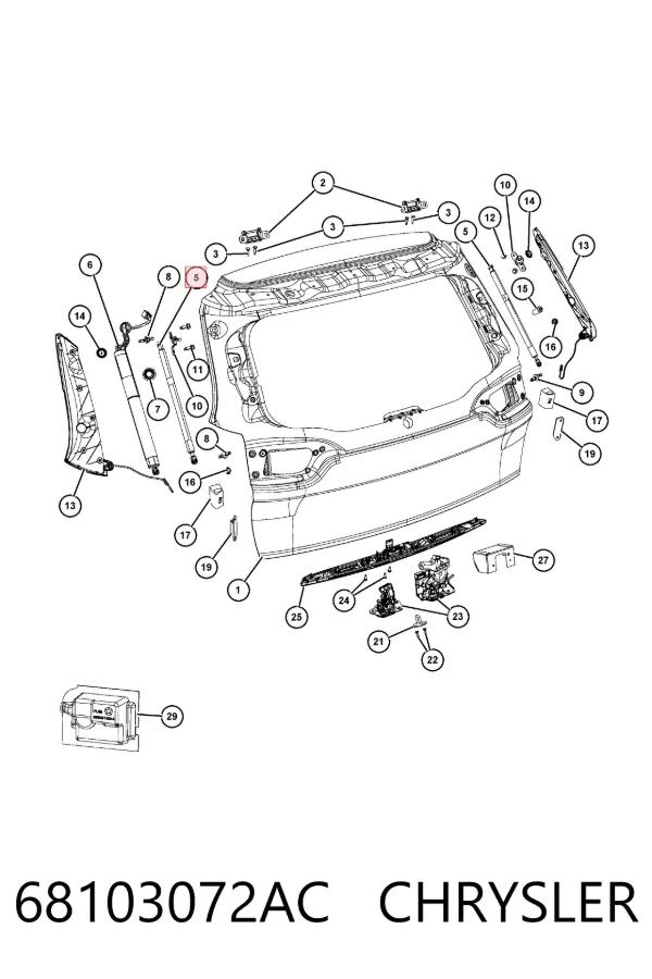 Амортизатор багажника 68103072AC Chrysler