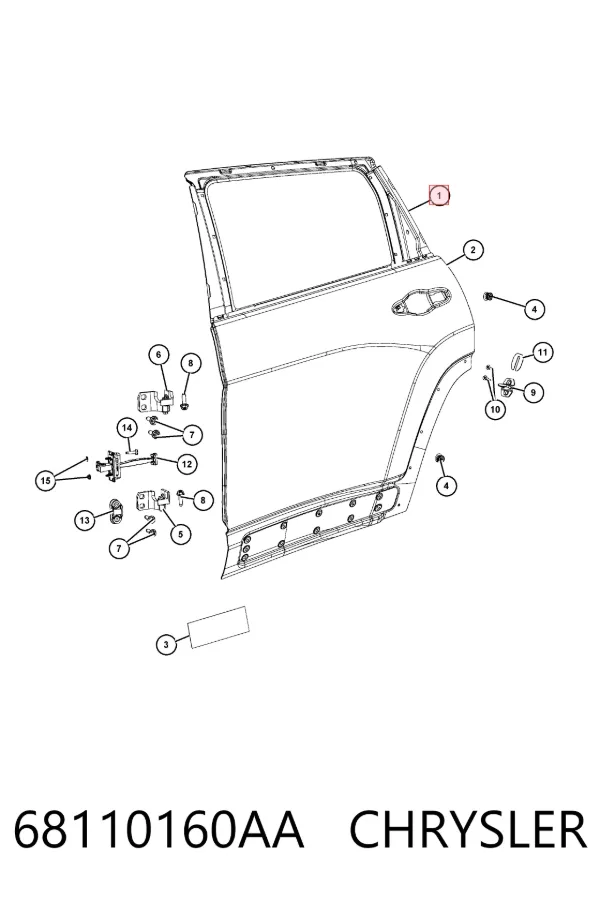 Двері задні, праві K68110160AD Fiat/Alfa/Lancia