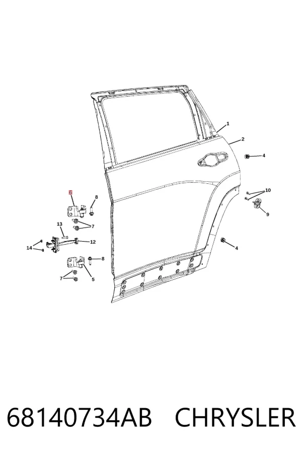 Петля заднтої двері, правої 68140734AB Chrysler