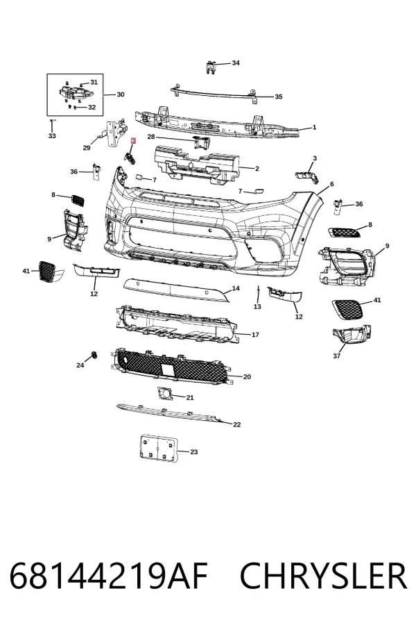 Кронштейн бампера переднього, лівий 68144219AF Chrysler