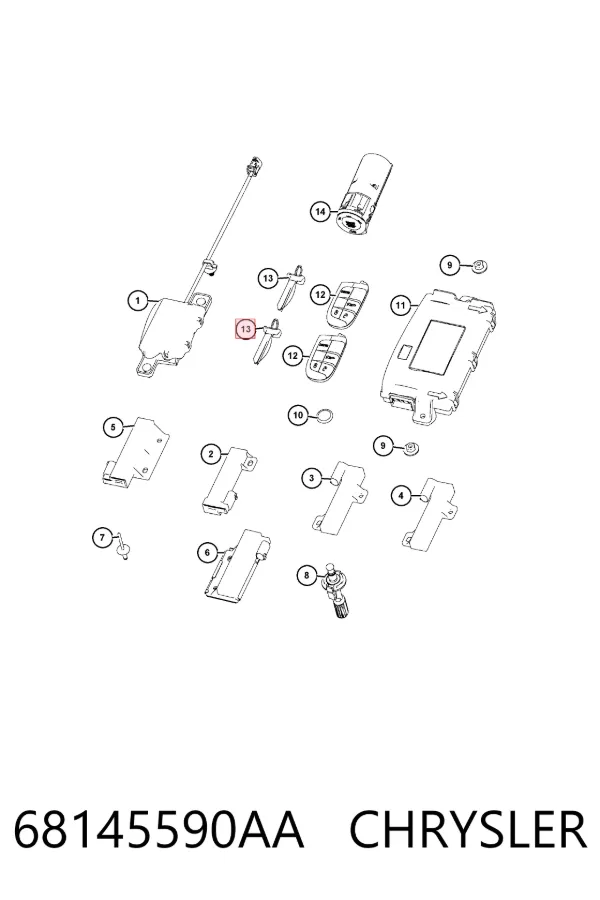 Ключ-заготівка 68145590AA Chrysler