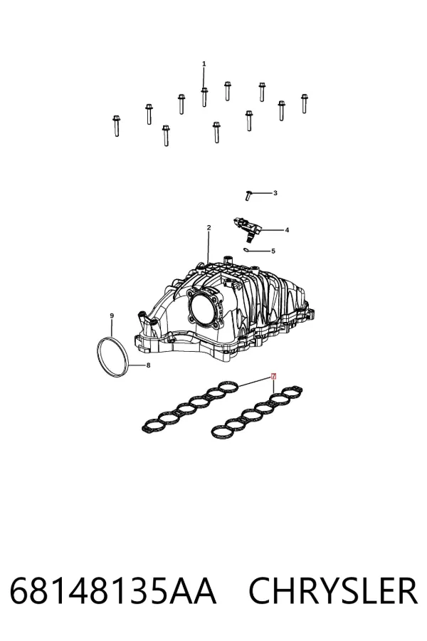 Прокладка впускного колектора 68148135AA Chrysler