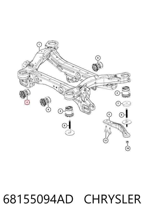 Сайлентблок задньої балки 68155094AD Chrysler