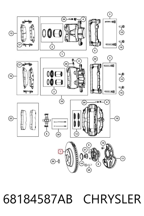 Гальмівні диски передні 68184587AB Chrysler