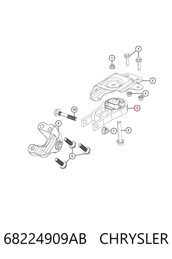 Подушка двигуна задня K68224909AD Fiat/Alfa/Lancia