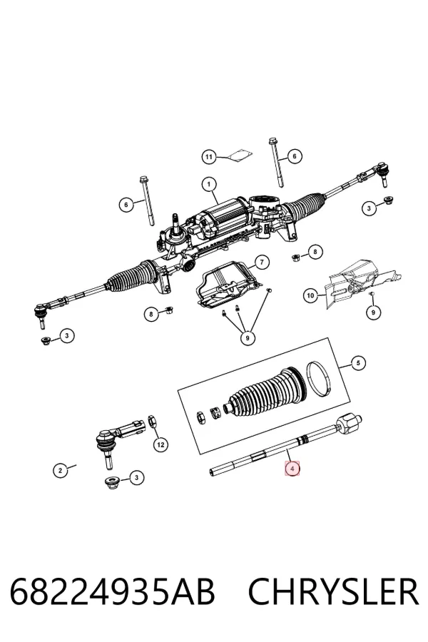 Рульова тяга 68224935AB Chrysler