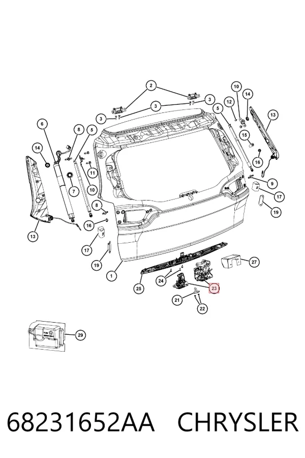 Замок багажника 68231652AA Chrysler