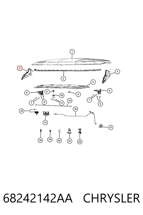 Петля капота, права 68242142AA Chrysler