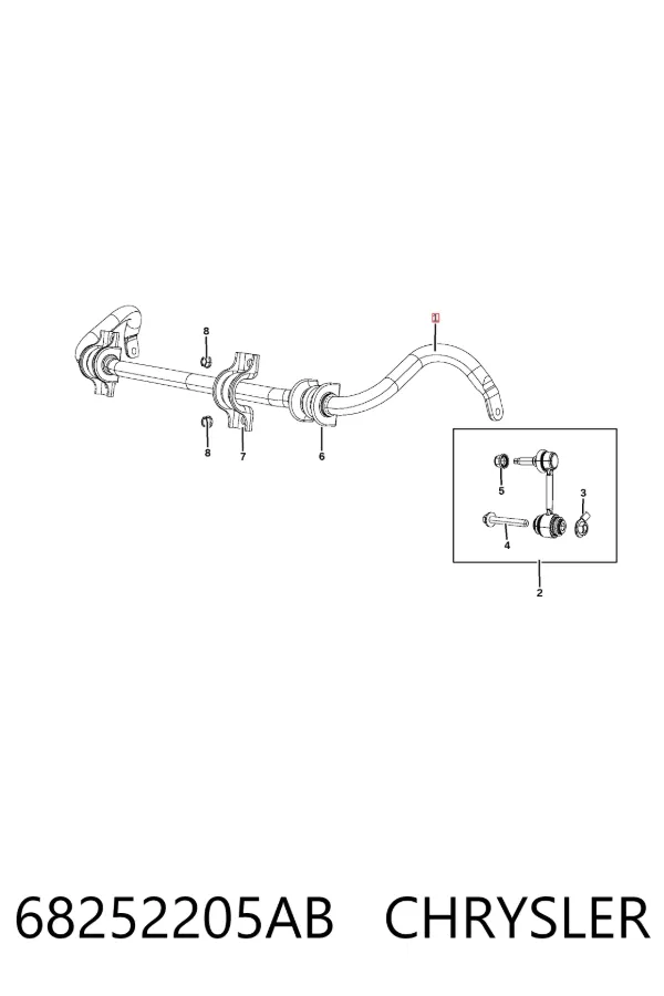 Передній стабілізатор 68252205AB Chrysler