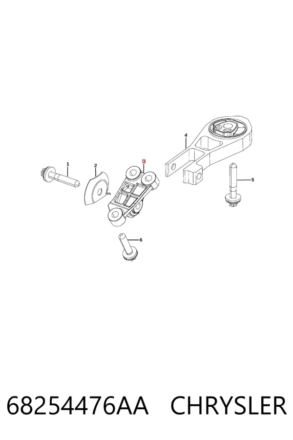 Кронштейн подушки (опори) двигуна, задньої 68254476AA Chrysler