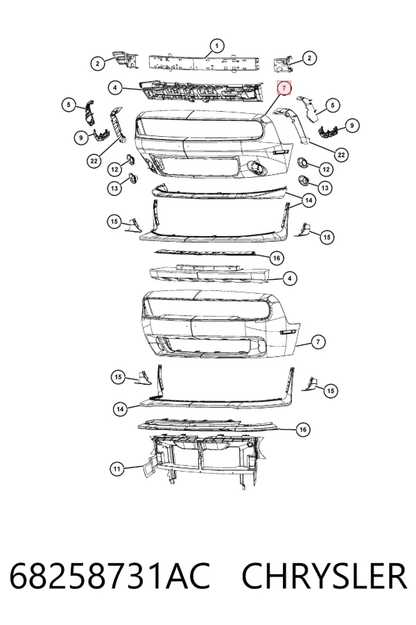 Передній бампер 68258731AC Chrysler