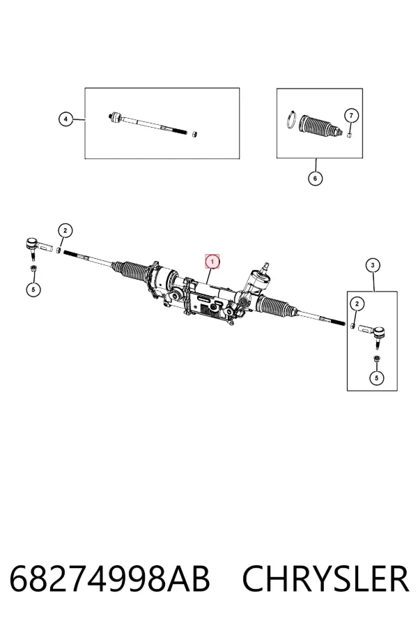 Рульова рейка K68323548AB Fiat/Alfa/Lancia