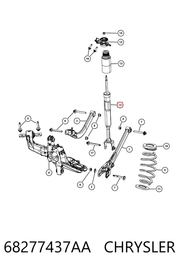 Амортизатор задній 68277437AA Chrysler