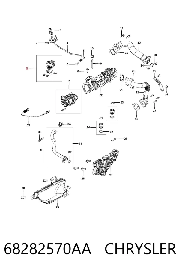 Клапан/ актуатор приводу заслінки EGR 68282570AA Chrysler