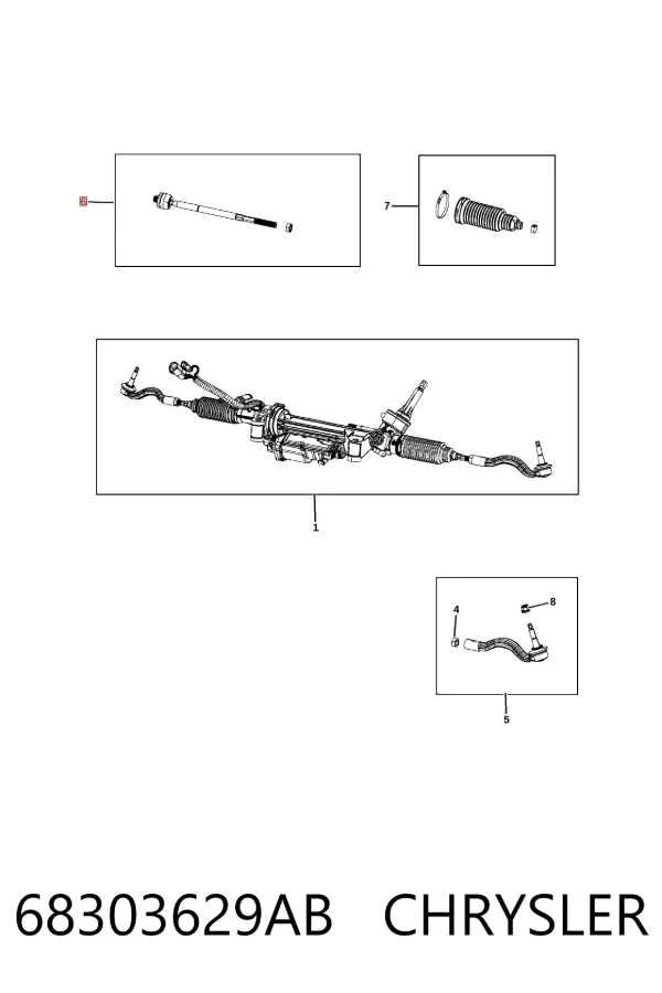 Рульова тяга 68303629AB Chrysler