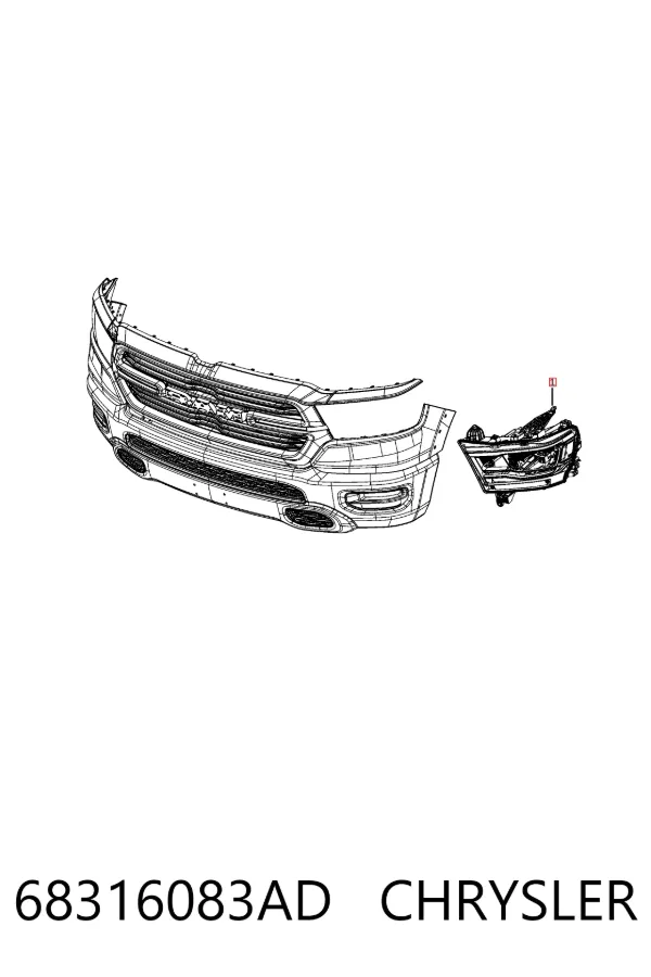 Фара ліва 68316083AD Chrysler