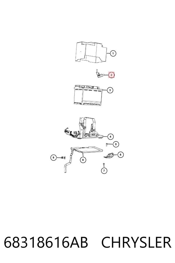 Важіль передньої підвіски нижній, лівий 68318616AB Chrysler