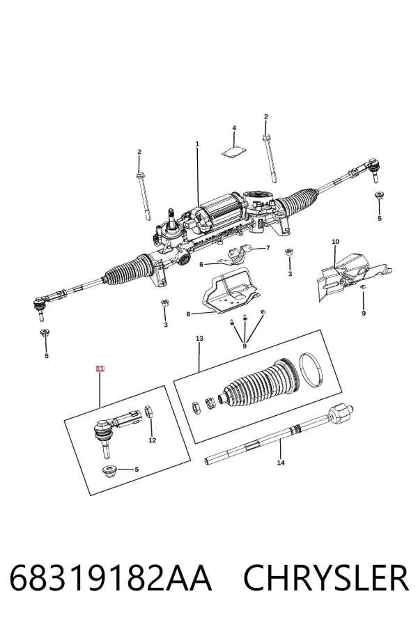 Рульовий наконечник 68319182AA Chrysler