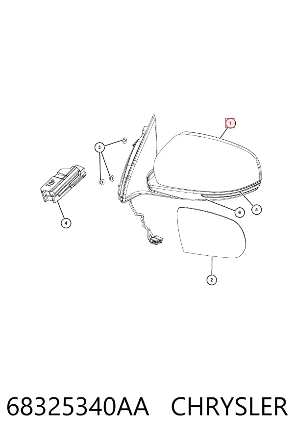Дзеркало праве 68325340AA Chrysler