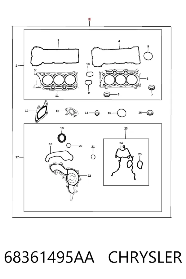 Комплект прокладок 68361495AA Chrysler