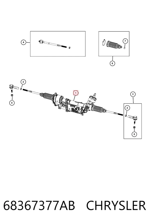 Рульова рейка 68367377AB Chrysler