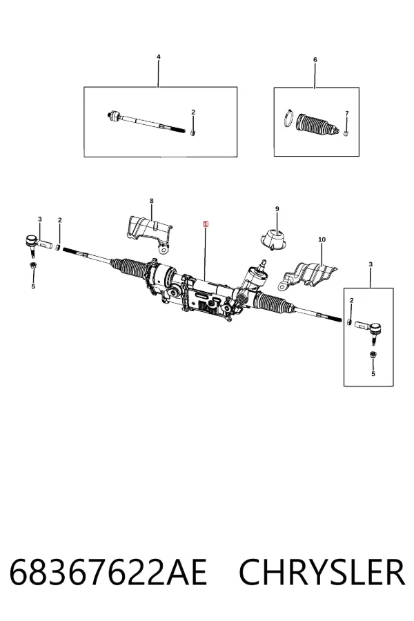 Рульова рейка 68367622AE Chrysler