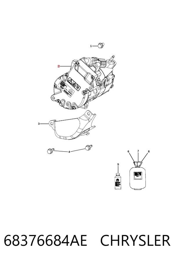 Компресор кондиціонера 68376684AE Chrysler