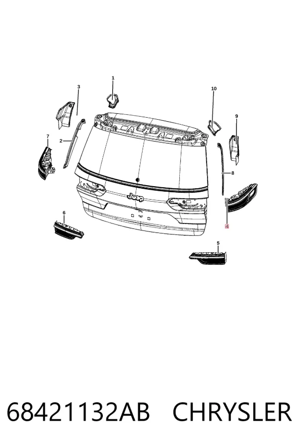 Ліхтар задній правий, зовнішній K68421132AD Fiat/Alfa/Lancia