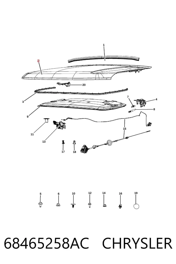 Капот 68465258AC Chrysler
