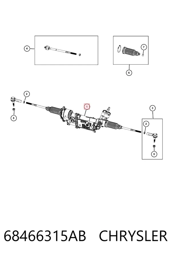 Рульова рейка 68466315AB Chrysler