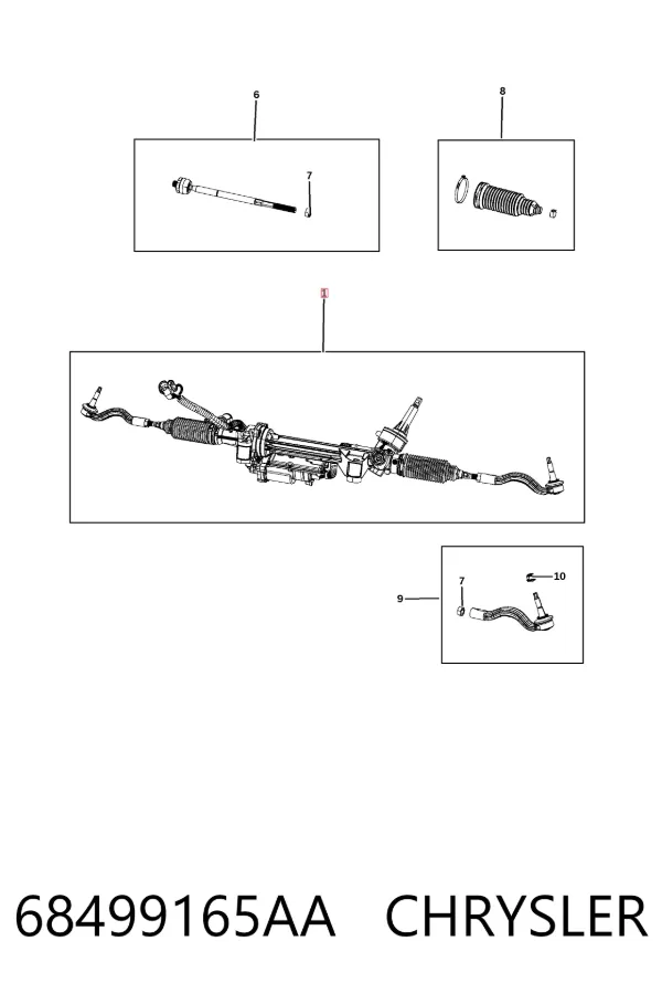 Рульова рейка 68499165AA Chrysler