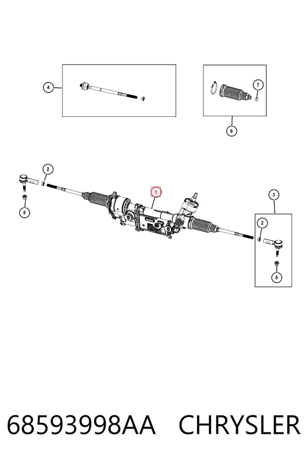 Рульова рейка 68593998AA Chrysler