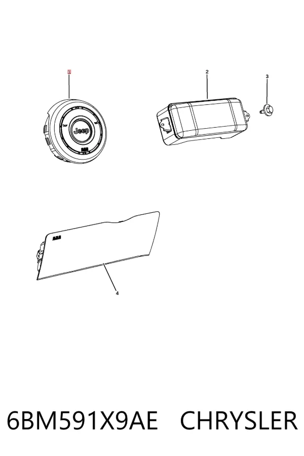 Подушка безпеки, водійська, AIRBAG 6BM591X9AE Chrysler