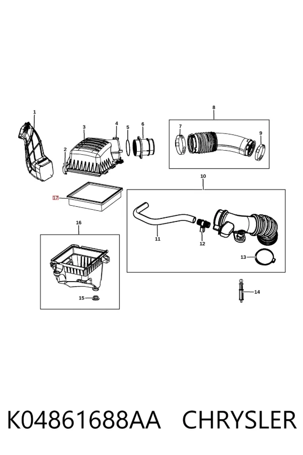 Повітряний фільтр K04861688AA Chrysler