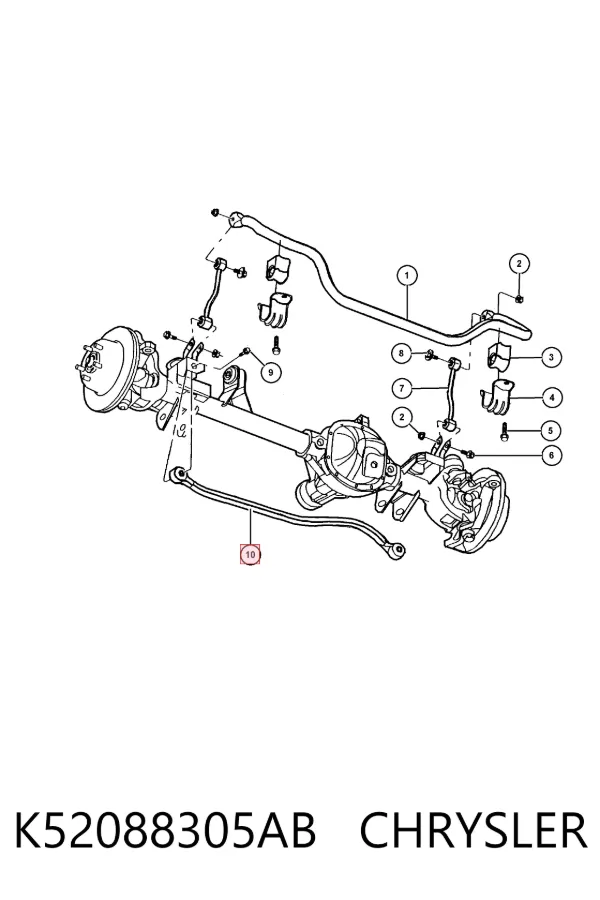Штанга поперечної стійкості, передня K52088305AB Chrysler
