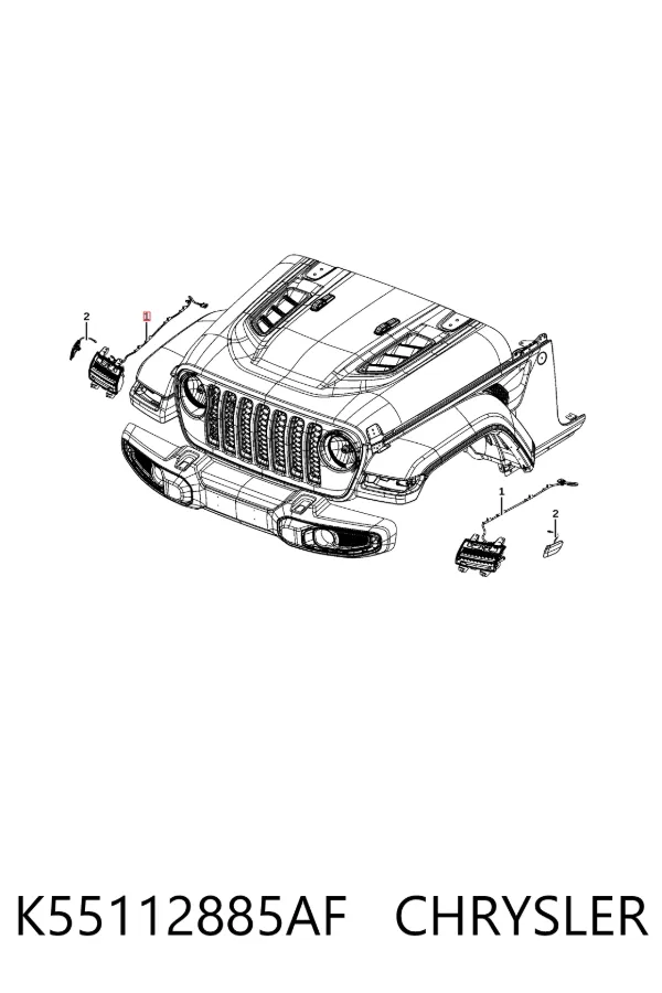 Фара денного світла, ліва K55112885AF Chrysler