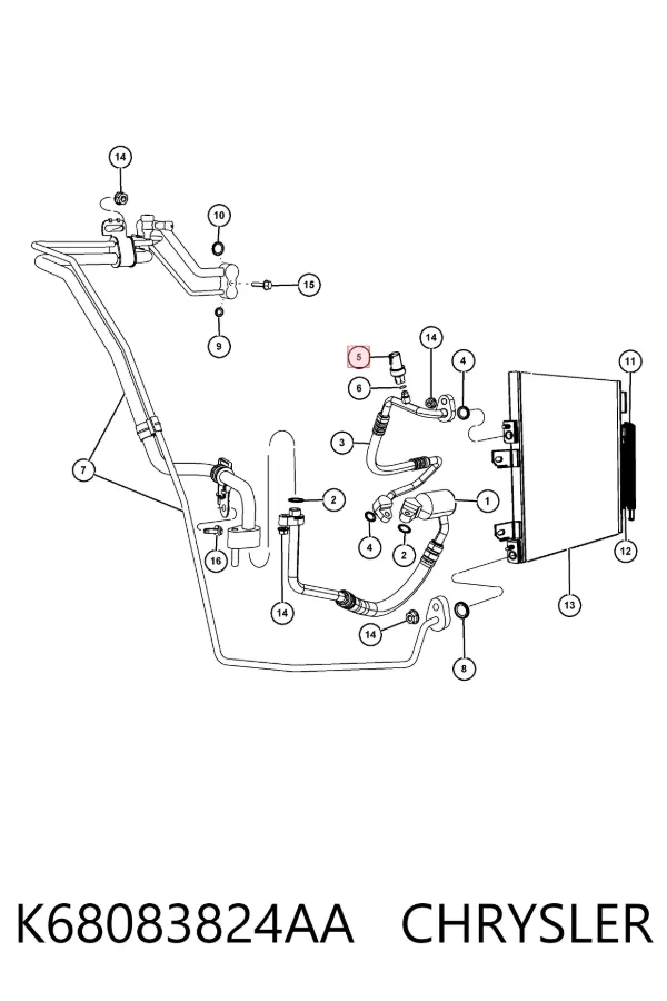 Датчик тиску кондиціонера K68083824AA Chrysler